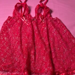 Victoria's Secret Red Lace Babydoll Chemise